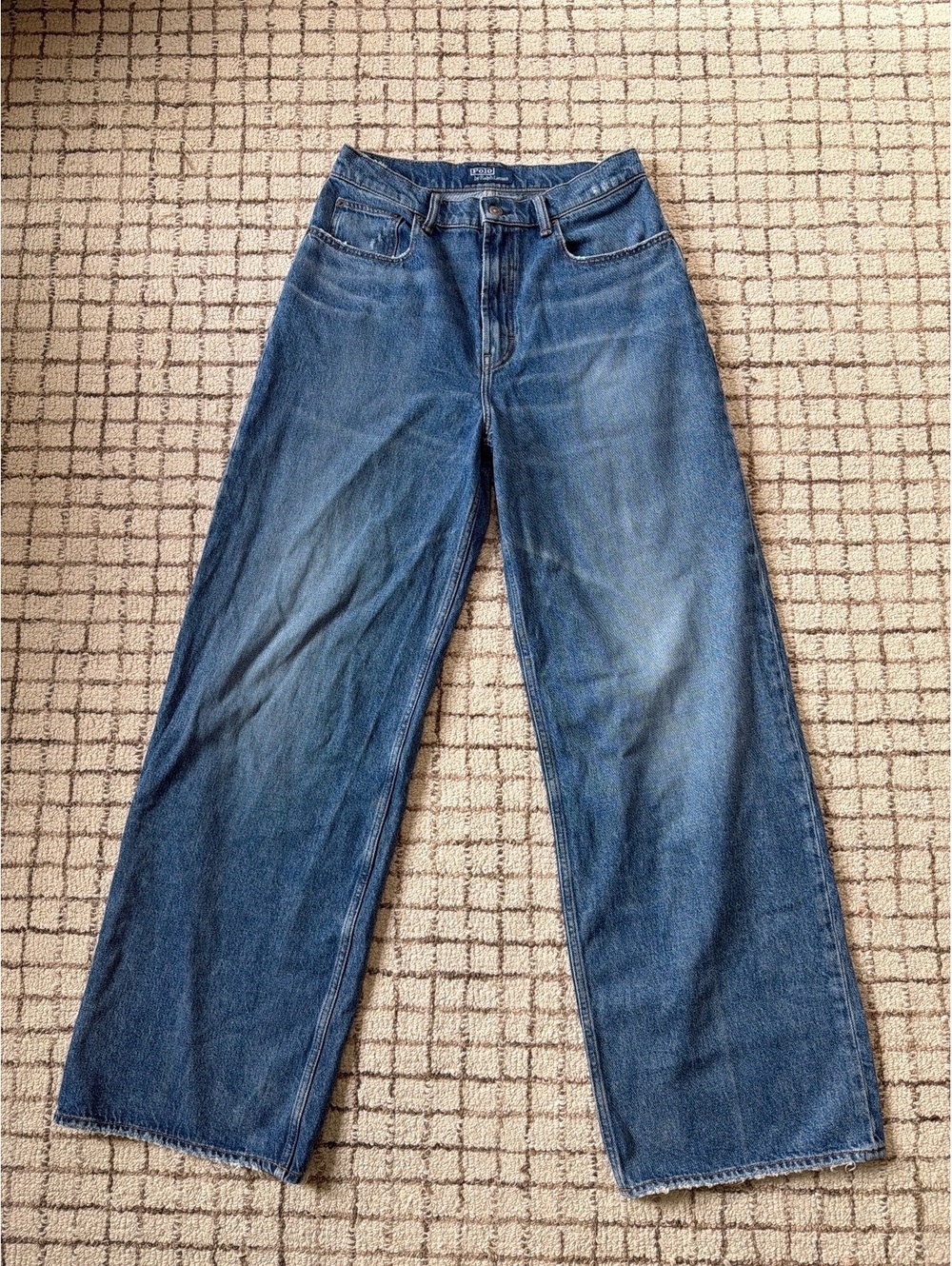 Women’s Polo Ralph Lauren Wide Leg Baggy High Rise Medium Wash Denim Jeans